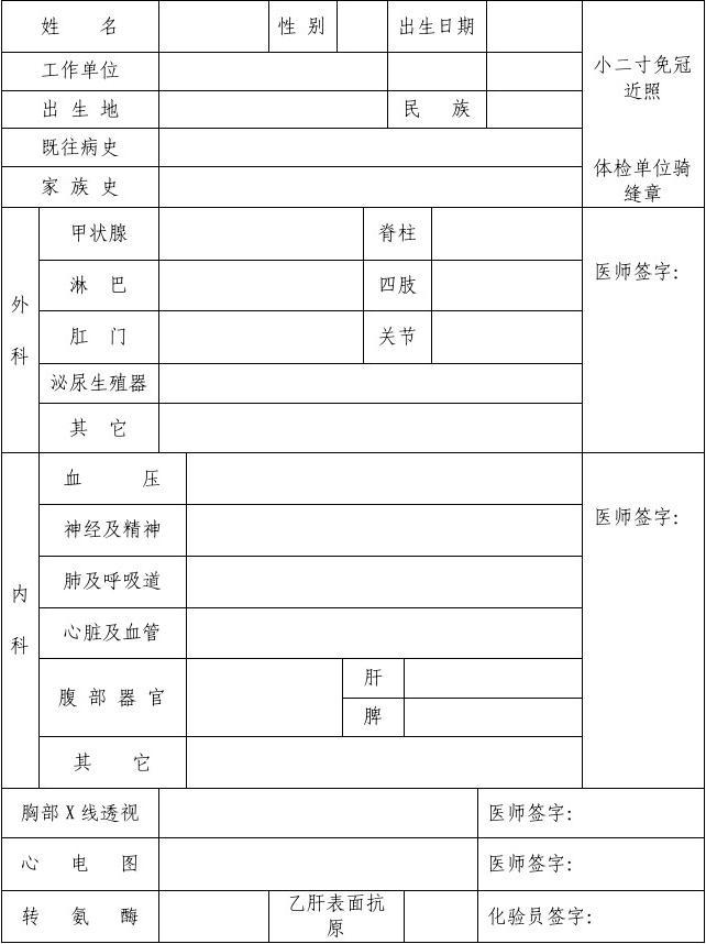 成都医师执业注册体检表(成都医师执业注册体检表打印)